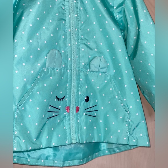 Carter’s Windbreaker Hooded Green Poke a dots Bunny 24mo - Picture 7 of 11